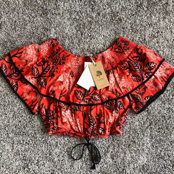 ❤️SALE NWT Anthropologie Kopal Off Shoulder Crop - Picture 3 of 9